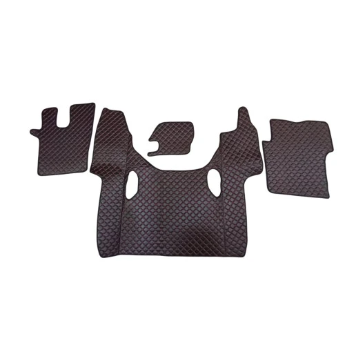 Кожени стелки за SCANIA G NEXTGEN 2017+ - AUTOMAT, черни с червен шев, Non-slip